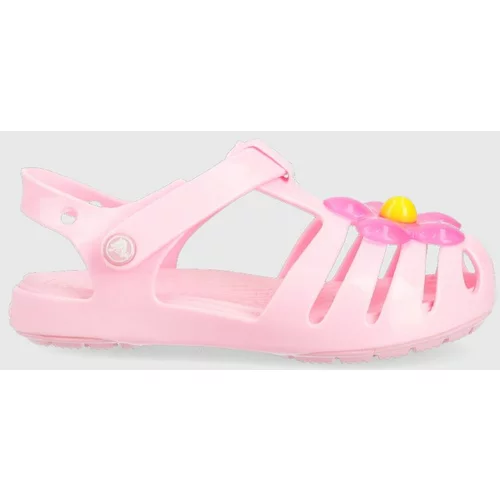 Crocs Otroški sandali ISABELLA CHARM SANDAL roza barva