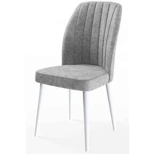 Hanah home set trpezarijskih stolica Etra 6 kom, siva tkanina Jerry, bele drvene noge Cene