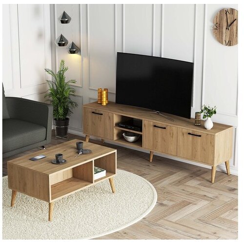 Hanah home Set TV komoda i klub stolić od hrastovine Cene