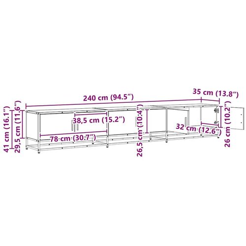  ormar Staro drvo 240 x 35 x 41 cm Konstruirano drvo Slike