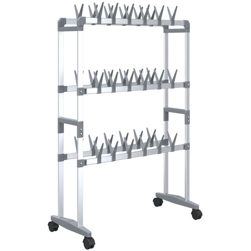  Stalak za cipele s kotačićima srebrni 66 x 27 x 100 cm Slike