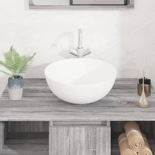 Umivaonik bijeli 36 x 15 cm keramički okrugli Slike