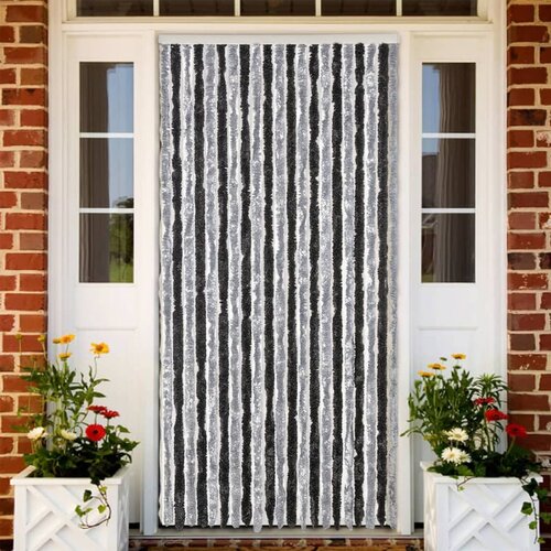 VidaXL Zastor protiv muha sivo-crni 100 x 220 cm od &amp;scaron;enila Slike