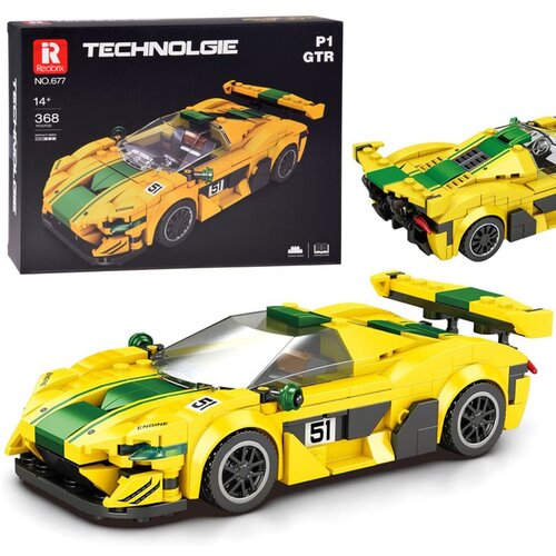  Tehnički blokovi Sportski automobil P1 GTR ŽUTO-ZELENA 368-dijelova ZA5781 Cene