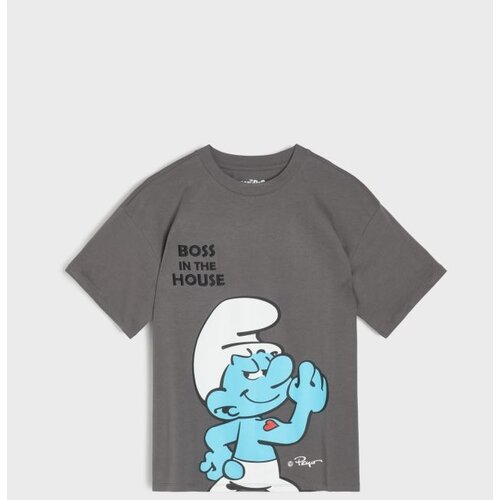 Sinsay Pamučna oversize majica s printom The Smurfs Slike