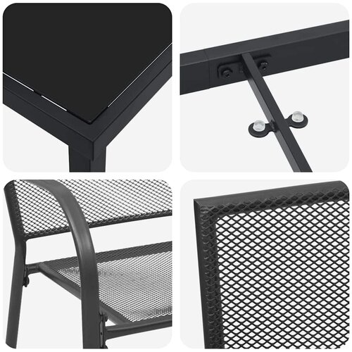  Vrtni set za objed 5 pcs Antracit Čelik s prahom premazan Slike