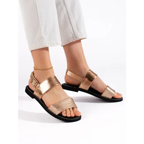 Shelvt Women's flat sandals gold