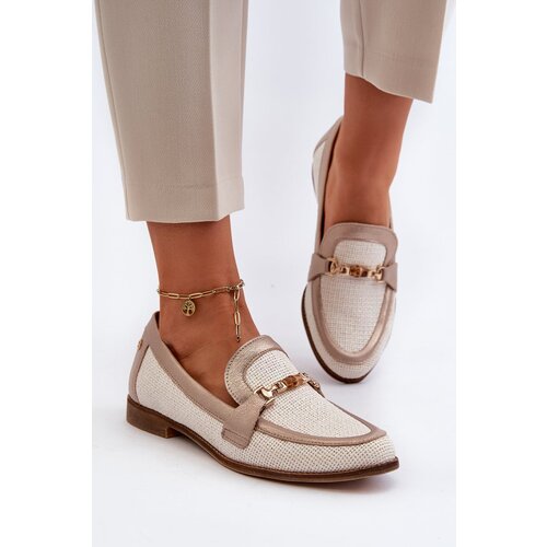 Maciejka Leather Moccasins With Gold Ornament Slike