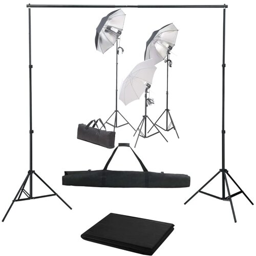 vidaXL fotografski studijski komplet s svetilkami in ozadjem Cene