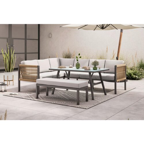 Ambia Garden LOUNGE GARNITURA tkanina aluminij Slike