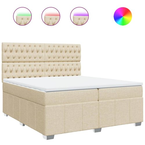 vidaXL Krevet s oprugama i madracem krem 200 x 200 cm od tkanine Cijene