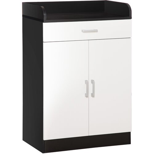 HOMCOM omarica s predalom in nastavljivo polico za kuhinjo, dnevno sobo in predsobo, MDF, 60x40x90cm, črno-bela, (20745464) Cene