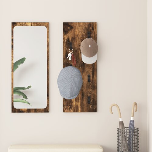 VidaXL Nadwyčajna obe&amp;scaron;alnik za pla&amp;scaron;če Dimljeni hrast 30 x 1.5 x 80 cm Slike