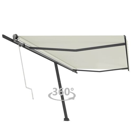 vidaXL prostostoječa avtomatska tenda 500x300 cm krem Cene