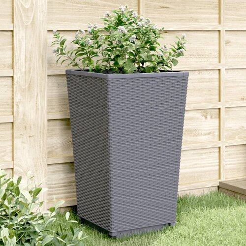 vidaXL Vrtne sadilice 2 kom sive 32 5 x 32 5 x 57 cm od PP-a Cijene