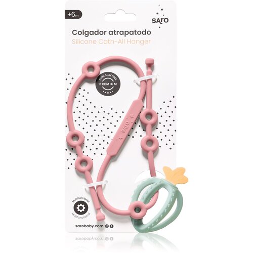 Saro Baby Silicone Catch-All Hanger silikonska verižica Pink 1 kos Slike