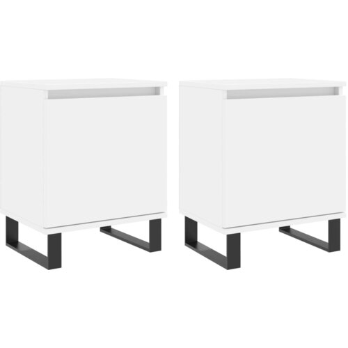 Maison Chic Dvo delni komplet Nočne omarice - Nočne mize bela 40x30x50 cm inženirski les, (21688388) Slike