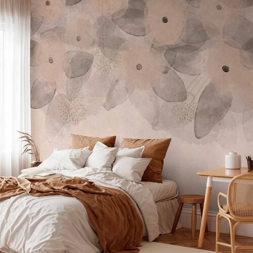  Foto tapeta - Minimalist meadow - patterns on a delicate beige textured background 500x350 Slike
