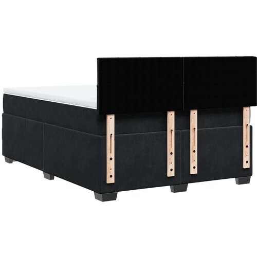 VidaXL Krevet s oprugama i madracem crni 140 x 190 cm bar&amp;scaron;unasti Slike