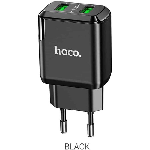 Hoco. Zidni punjač Charmer (N6) - 2xUSB-A, Q.C 3.0, 18W, 3.0A - crni Slike