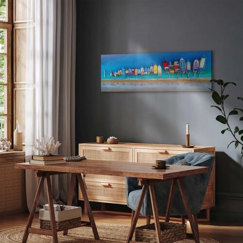  Slika - Colourful Boats (1 Part) Narrow 135x45 Akustična Cene