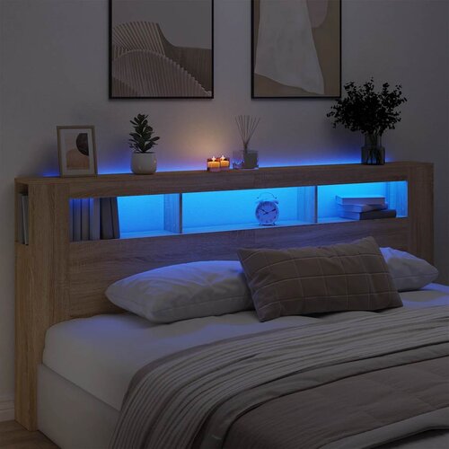  LED uzglavlje boja hrasta sonome 220x18,5x103,5 cm Cene