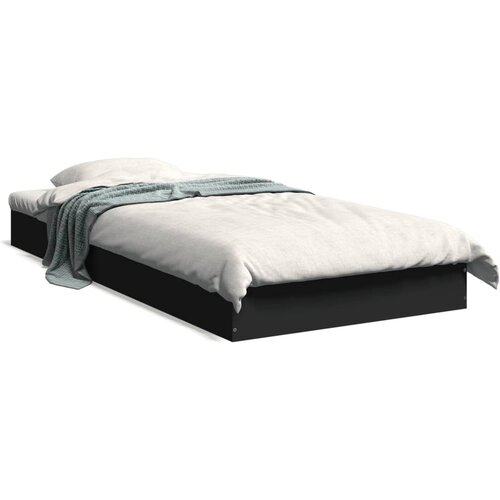 VidaXL Posteljni okvir črn 90x200 cm inženirski les Slike
