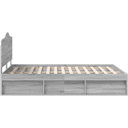  Okvir za krevet s uzglavljem Siva Sonoma 140 x 190 cm Slike