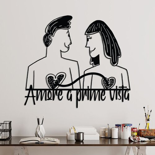 Wallity Zidna dekoracija Amore Prima Vista 5, 56 x 49 cm, Crna Cene
