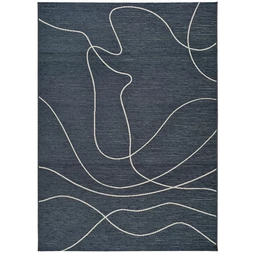 Universal tamno plavi vanjski tepih s udjelom pamuka Doodle, 57 x 110 cm