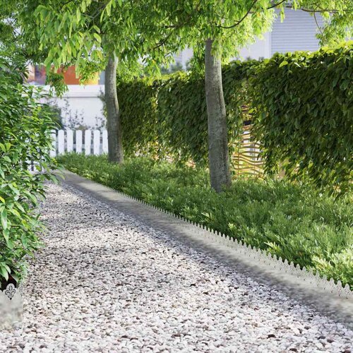 VidaXL Rubnjaci za travnjak 10 pcs Srebrno 103 x 0,05 x 22 cm Slike