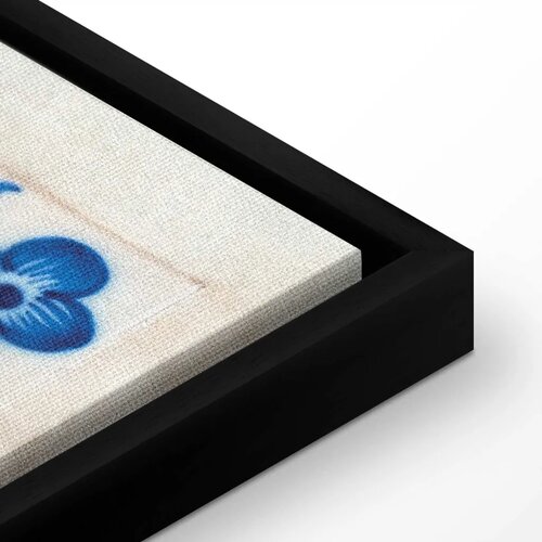  Slika - Azulejos tiles &amp;ndash; traditional Portuguese ceramic tiles 120x80 U crnom drvenom okviru Slike