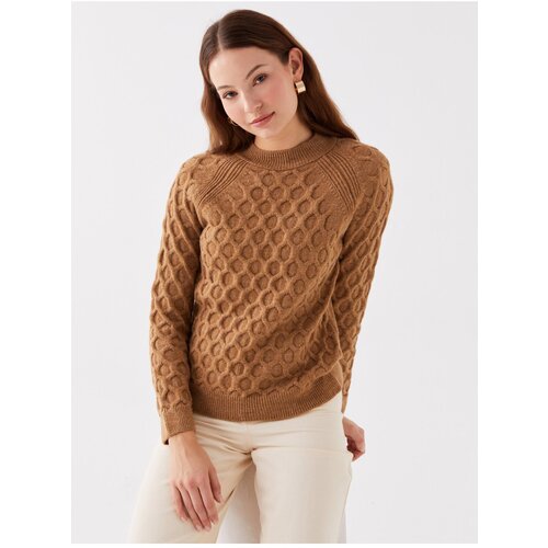 LC Waikiki Round Neck Women's Knitwear Sweater With Patterned Long Sleeves Slike