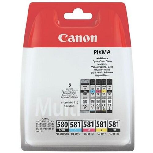 Canon kartu&scaron;a, 5 paketov PGI-580/CLI-581 PGBK/C/M/Y/BK, 2078C007 Cene