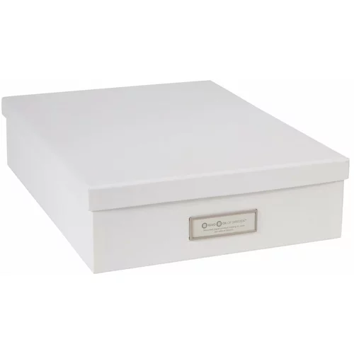 Bigso Box of Sweden bijela kutija za pohranu s natpisom za dokumente Oskar, veličina A4