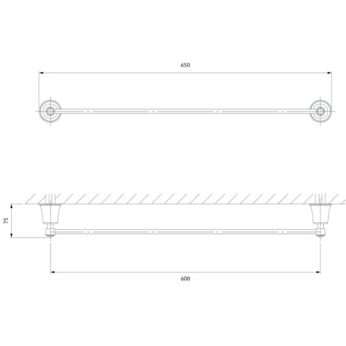  omnires AL53216CR - zidni držač za pe&amp;scaron;kire art line 65 cm, sjajni hrom Slike