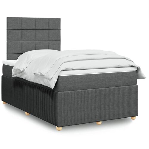 vidaXL Box spring postelja z vzmetnico temno siva 120x200 cm blago Cene