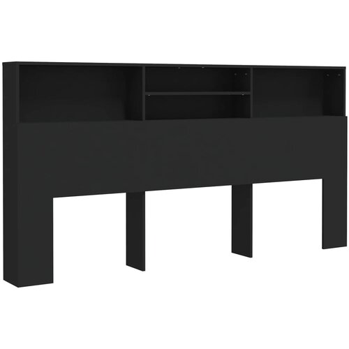 Maison Chic vzglavna omarica - nočna omarica - posteljna omarica črna 200x19x103,5 cm, (21704930) Slike