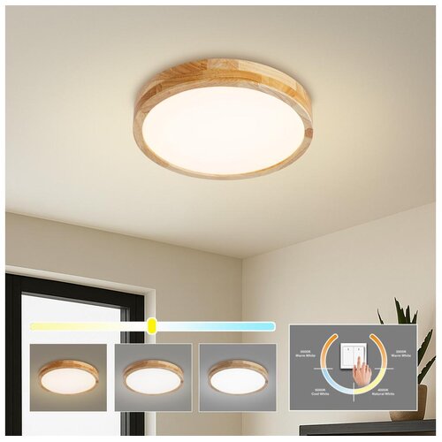 Brilagi LED plafonsko svetlo WOODLINE LED/24W/230V 3000/4000/6000K hrast prečnik 30 cm Slike