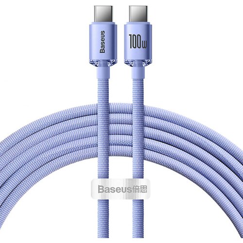 Baseus Crystal Shine kabel USB-C na USB-C, 100 W, 1,2 m (vijoličen), (20627628) Cene