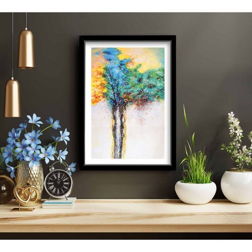 WALLXPERT šareno Ukrasno Slikanje na MDF-u sa Drvenim Okvirom 38x53cm Slike