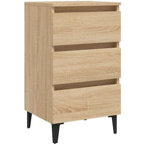 Maison Chic Nočna omarica - Nočna miza s kovinskimi nogami sonoma hrast 40x35x69 cm, (21686766) Cene