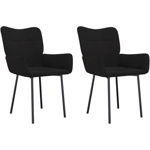 Maison Chic Jedilni stoli - Vzorci stoli 2 kosa črn žamet A226, (22032890) Slike