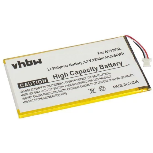 VHBW Baterija za Acer Iconia One B1-A71 / Iconia Tab B1, 1800 mAh