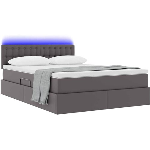  s prostorom za pohranu s LED-om Siva 140 x 200 cm Slike