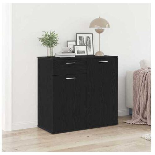 vidaXL Komoda crni hrast 80x36x75 cm Inženirsko drvo - Crni hrast 80 cm Cijene