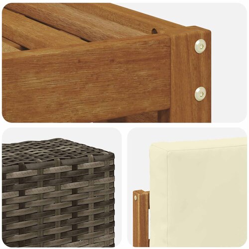  Set vanjskih sofa 5 kom. Prirodna i krem Poliester Slike
