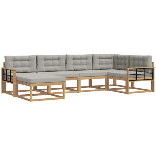 vidaXL Zunanja garnitura za sedenje 5 pcs Bela in svetlo siva, (5000280557) Cene