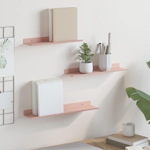  Lebdeća polica Zidne 3 pcs Ružičasta 40 x 9 x 2,5 cm Čelik Cijene