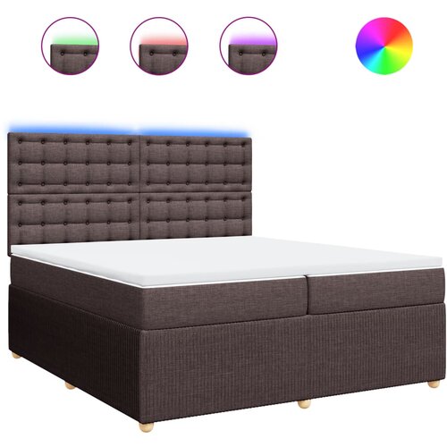 vidaXL Box spring postelja z vzmetnico temno rjav 200x200 cm blago, (21310948) Cene